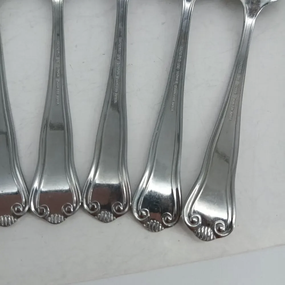 8X Tsp TOWLE Supreme STUART SHELL Stainless Teaspoons